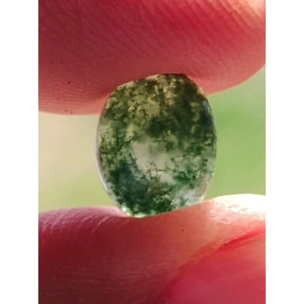 Vintage Moss Agate Cabochon Oval 10×8×4 mm Gemstone Metaphysical